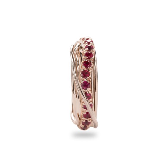 Anello Rubinia Donna Prezioso Collection Filo Della Vita in Oro rosa Rubino 0.99 Ct AN112RRB - AN112RRB